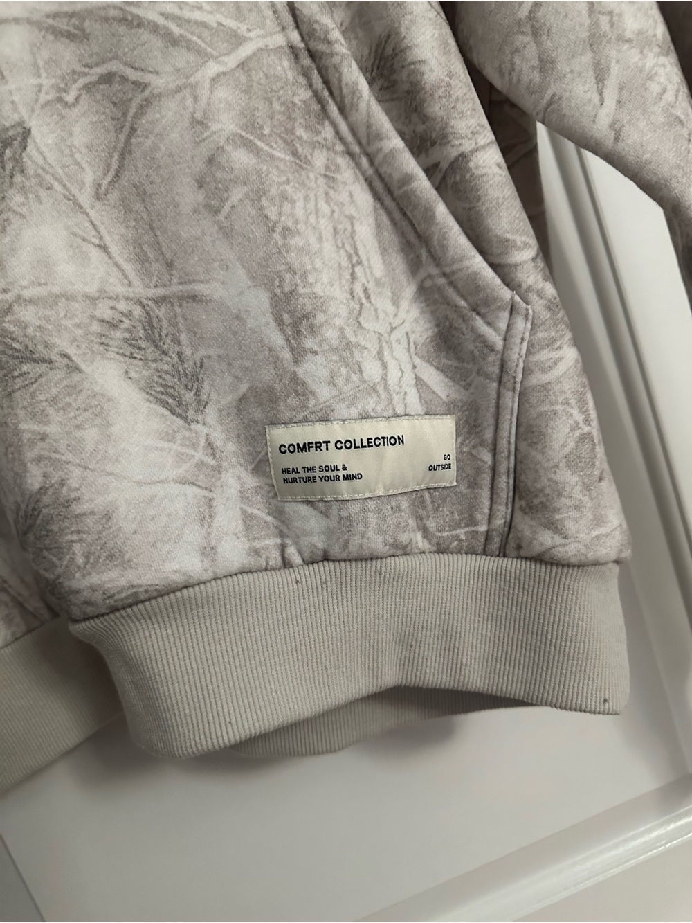 Comfrt Beige Gray camo Printed Hoodie - Picture 2 of 12